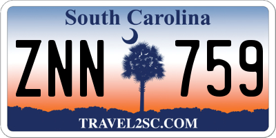 SC license plate ZNN759