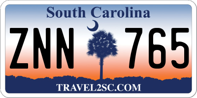 SC license plate ZNN765