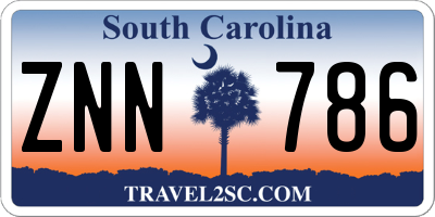 SC license plate ZNN786