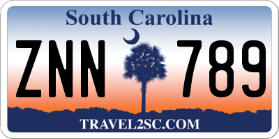 SC license plate ZNN789