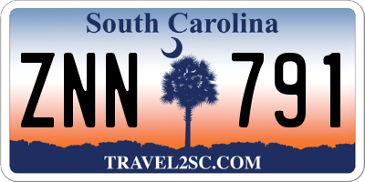 SC license plate ZNN791