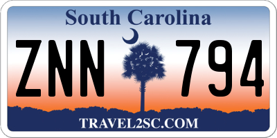 SC license plate ZNN794