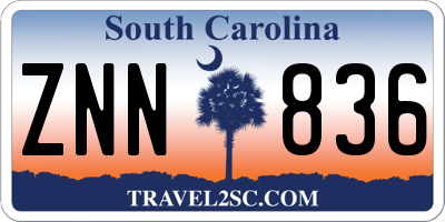 SC license plate ZNN836