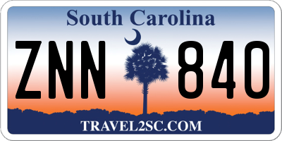 SC license plate ZNN840