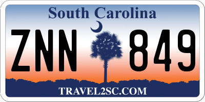 SC license plate ZNN849