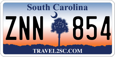 SC license plate ZNN854
