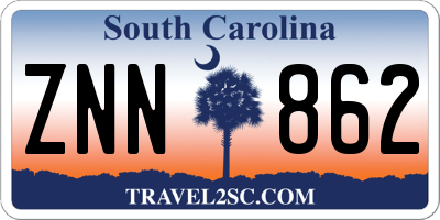 SC license plate ZNN862