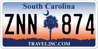 SC license plate ZNN874