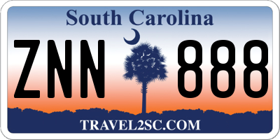 SC license plate ZNN888