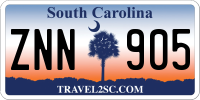 SC license plate ZNN905