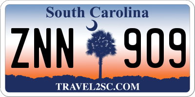 SC license plate ZNN909
