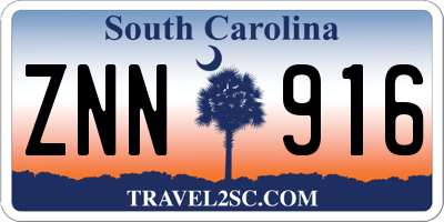 SC license plate ZNN916