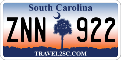 SC license plate ZNN922