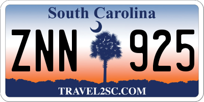SC license plate ZNN925