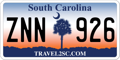 SC license plate ZNN926