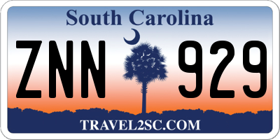 SC license plate ZNN929