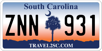 SC license plate ZNN931