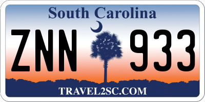 SC license plate ZNN933