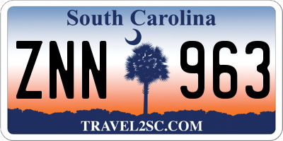 SC license plate ZNN963