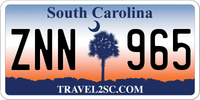 SC license plate ZNN965