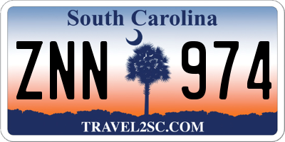 SC license plate ZNN974