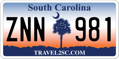 SC license plate ZNN981