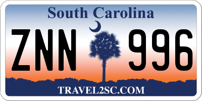 SC license plate ZNN996