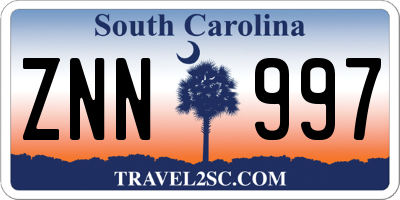 SC license plate ZNN997