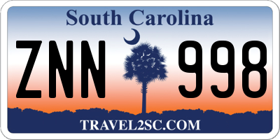 SC license plate ZNN998