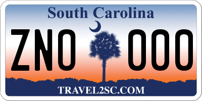 SC license plate ZNO000