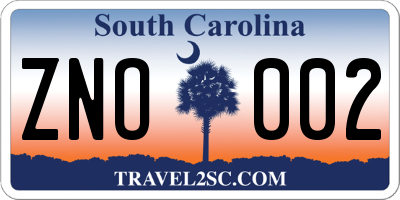 SC license plate ZNO002