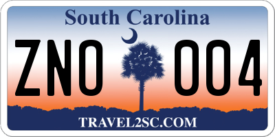 SC license plate ZNO004