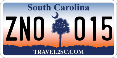 SC license plate ZNO015