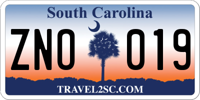 SC license plate ZNO019