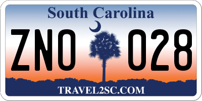 SC license plate ZNO028