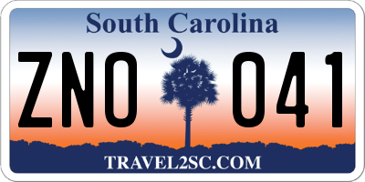 SC license plate ZNO041