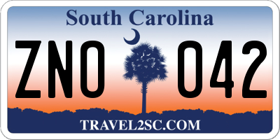 SC license plate ZNO042