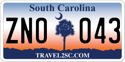 SC license plate ZNO043