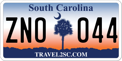 SC license plate ZNO044