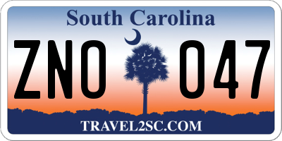 SC license plate ZNO047