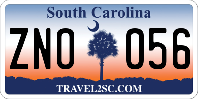 SC license plate ZNO056