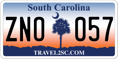 SC license plate ZNO057