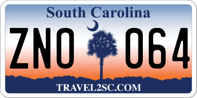 SC license plate ZNO064