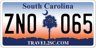 SC license plate ZNO065