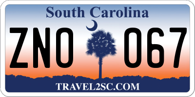 SC license plate ZNO067