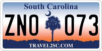 SC license plate ZNO073