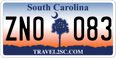 SC license plate ZNO083