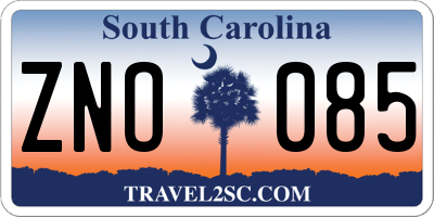 SC license plate ZNO085