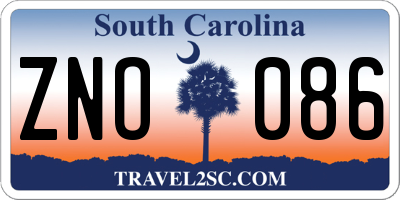 SC license plate ZNO086