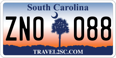 SC license plate ZNO088